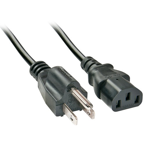 2M NETZKABEL US 3 PIN AN C13 - BLEIREDUZIERT