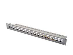 DIGITUS MOD PATCH PANEL 24-P - SHIELDED RACK MOUNT GREY