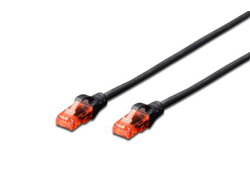 DIGITUS CAT6 U/UTP PATCH CABLE - PVC AWG 26/7 LENGTH 0.5M BLACK