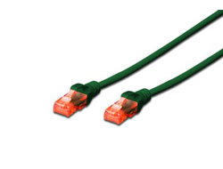 CAT 6 U-UTP PATCH CABLE CU. PVC - LENGTH 0.5M COLOR GREEN