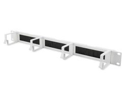 CABLE MANAGEMENT PANEL 19IN 1U - BRUSH ENTRIES 4XCABLE RINGS GREY