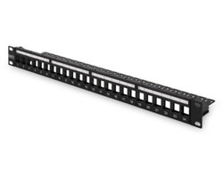 MODULAR PATCH PANEL SHIELDED - 24-PORT COLOR BLACK