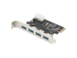 USB 3.0 PCI EXPRESS ADD-ON CARD - 4 PORTS A/F EXTERNAL VL805 IN