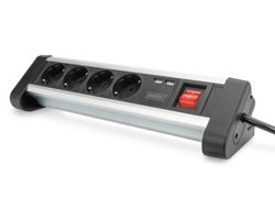 4-WAY POWER STRIP WITH 2X USB - ON/OFF SWITCH USB OUT 5V2A BL-SI