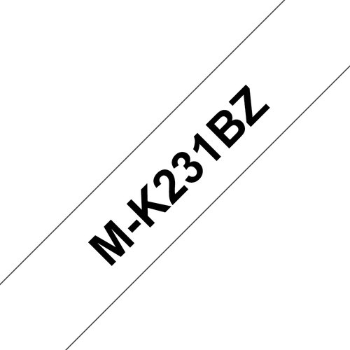 P-TOUCH LABELLING NON-LAMINATED - MK231 12MM BLACK ON WHITE