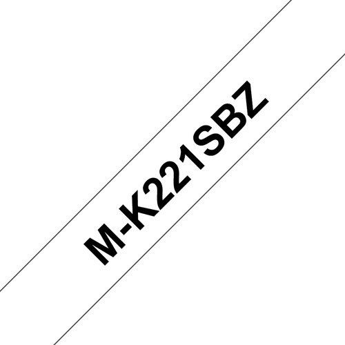 MK-221SBZ PLASTIC LABELLINGTAPE - 9MM 4M BLACK ON WHITE NON-LAMIN