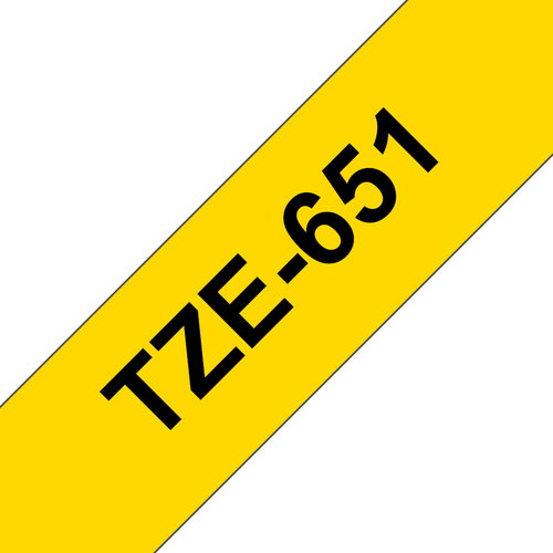 TZE-651 LAMINATED TAPE 24MM 8M - BLACK ON YELLOW