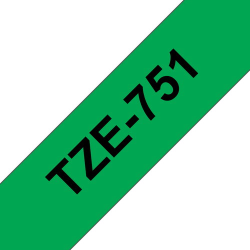 TZE-751 LAMINATED TAPE 24MM 8M - BLACK ON GREEN