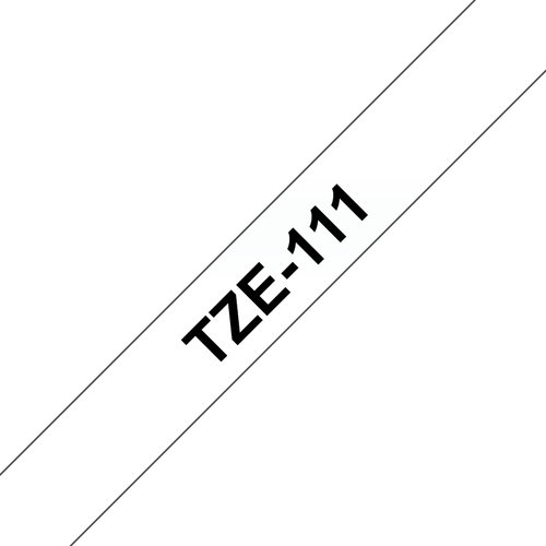 TZE-111 LAMINATED TAPE 6MM 8M - BLACK ON CLEAR