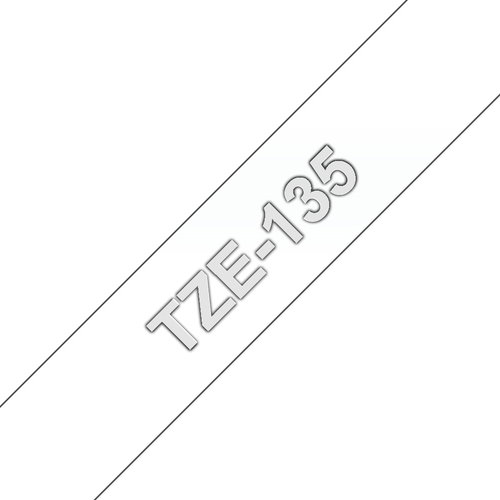 TZE-135 LAMINATED TAPE 12MM 8M - WHITE ON CLEAR