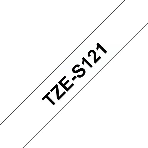 TZE-S121 LAMINATED TAPE 9MM 8M - BLACK ON CLEAR EXTRA-STRONG