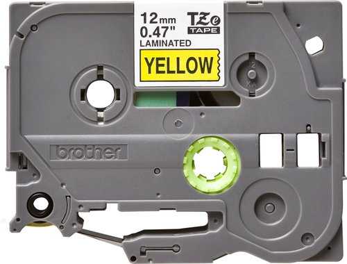 TZE-631 LAMINATED TAPE 12MM 8M - BLACK ON YELLOW