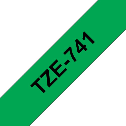 TZE-741 LAMINATED TAPE 18MM 8M - BLACK ON GREEN