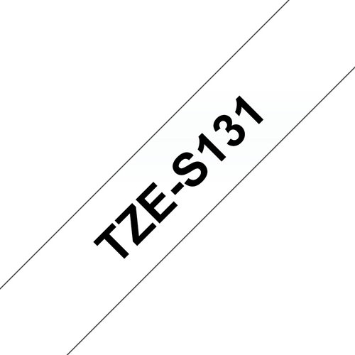 TZE-S131 LAMINATED TAPE M 8M 8M - BLACK ON CLEAR EXTRA-STRONG