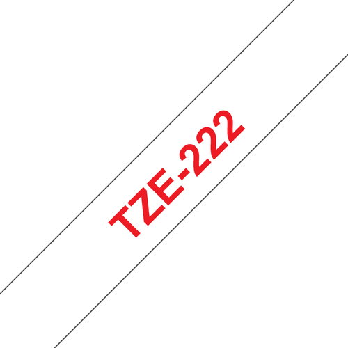 TZE-222 LAMINATED TAPE 9MM 8M - RED ON WHITE