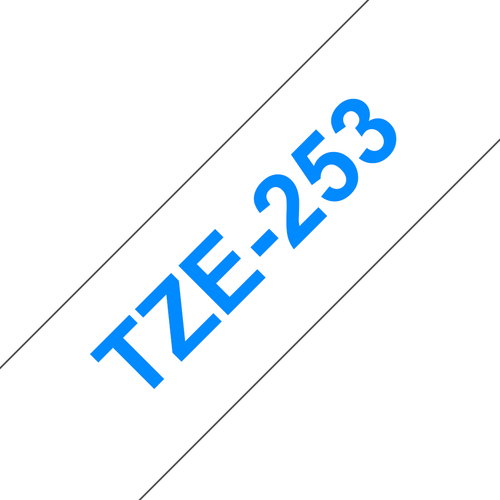 TZE-253 LAMINATED TAPE 24MM 8M - BLUE ON WHITE