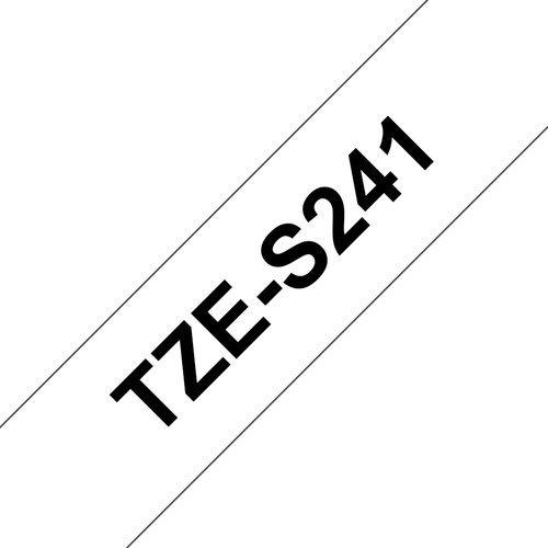 TZE-S241 LAMINATED TAPE M 8M 8M - BLACK ON WHITE EXTRA-STRONG