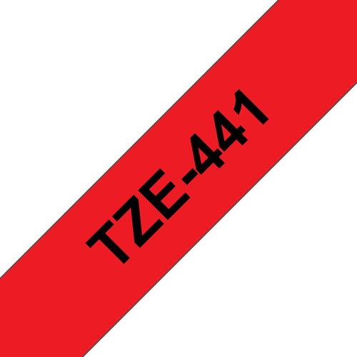 TZE-441 LAMINATED TAPE 18MM 8M - BLACK ON RED