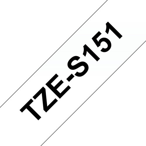 TZE-S151 LAMINATED TAPE M 8M 8M - BLACK ON CLEAR EXTRA-STRONG