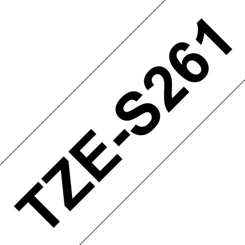 TZE-S261 LAMINATED TAPE 36 MM - BLACK ON WHITE EXTRA STRONG