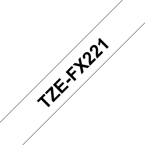 TZE-FX221 LAMINATED TAPE 9 MM - BLACK ON WHITE FLEXI-TAPES