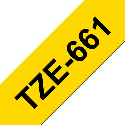 TZE-661 LAMINATED TAPE 36MM - 8M BLACK ON YELLOW
