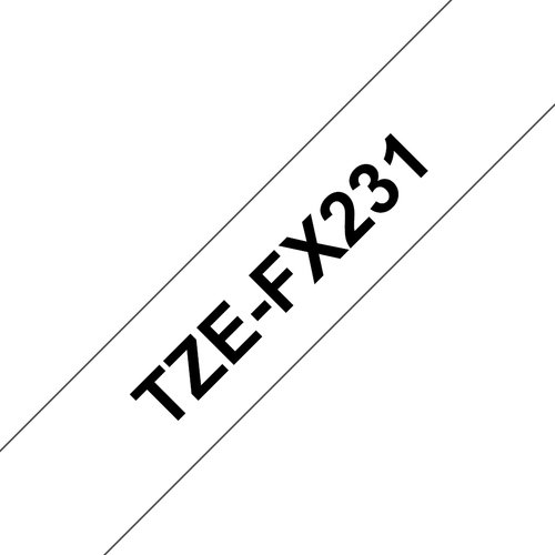 TZE-FX231 LAMINATED TAPE 12MM - 8M BLACK ON WHITE