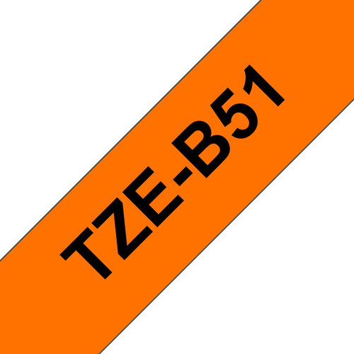 TZE-B51 LAMINATED TAPE 24MM - 5M BLACK ON SIGNAL ORANGE