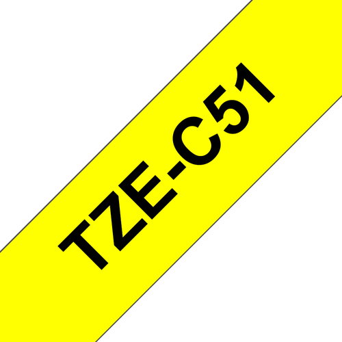 TZE-C51 LAMINATED TAPE 24MM - 5M BLACK ON SIGNAL YELLOW