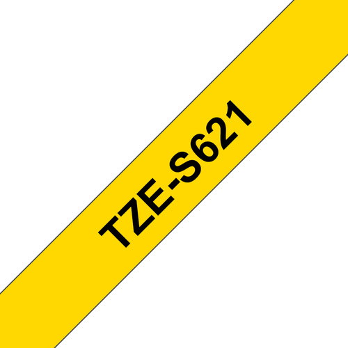 TZE-S621 LAMINATED TAPE 9MM 8M - BLACK ON YELLOW