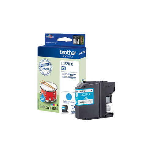LC-22UC INK CARTRIDGE CYAN - F/MFC-J985DW 1200 PGS STD 24711