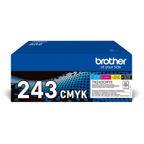 TN-243CMYK MULTIPACK 4 1000P - F/ DCP-L3510CDW L3550CDW