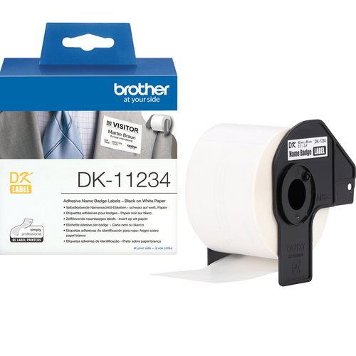 DK-11234 NAME BADGE LABELS - 260 ST/ROLL 60X86 F/ QL-SERIES