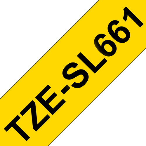 TZE-SL661 SELF LAMINATING TAPE - 36MM 8M YELLOW/BLACK