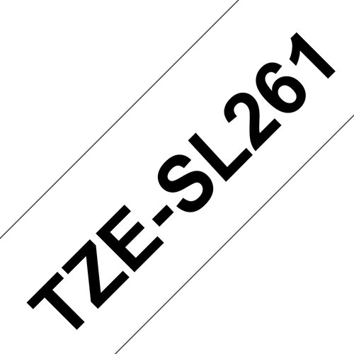 TZE-SL261 SELF LAMINATING TAPE - 36MM 8M WHITE/BLACK