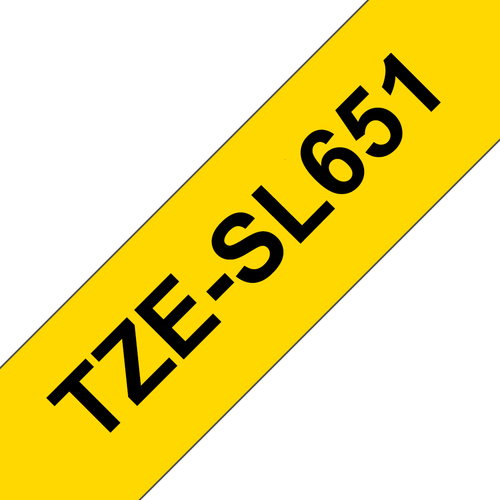 TZE-SL651 SELF LAMINATING TAPE - 24MM 8MYELLOW/BLACK
