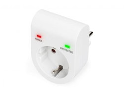 SURGE PROTECTION ADAPTER - 1X CEE 7/7 LED WHITE