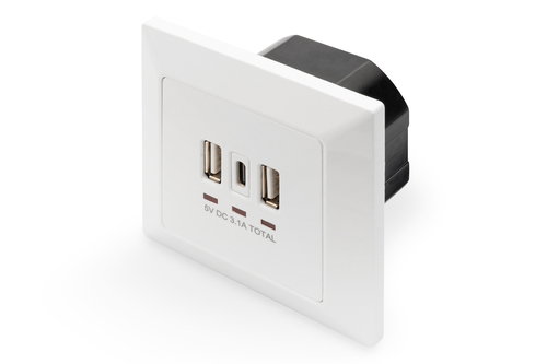 CHARGER BOX F.SMARTPHONE/TABLET - 2XUSB 1XUSBTYPE-C 5V 3.1A