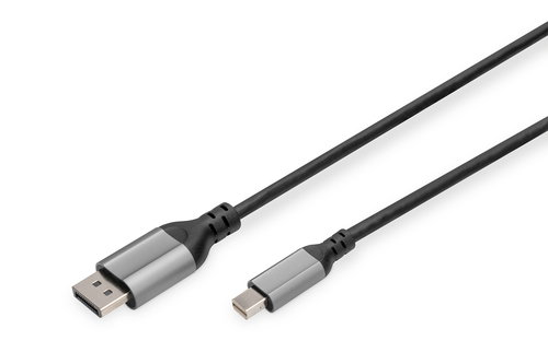 2M 8K MINI DP TO DP CABLE - DP 1.4 ALU HOUSING BLACK 60HZ