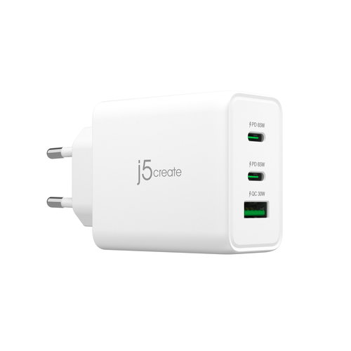 65W GAN USB-C 3-PORT CHARGER - EU WHITE