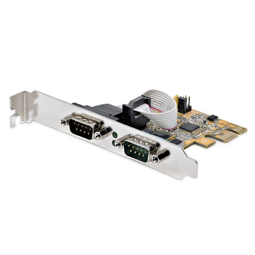 PCIE DUAL SERIAL PORT CARD - 16C1050 UART 5V/12V STATUS LIGHT