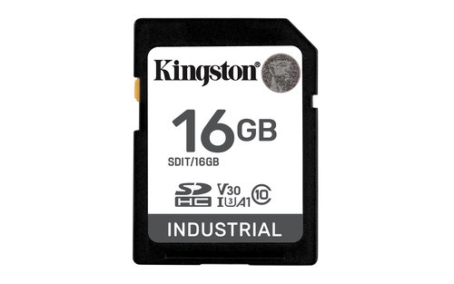 16GB SDHC INDUSTRIAL C10 - -40C TO 85C UHS-I U3 V30 A1 PSLC