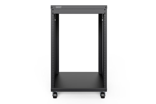 19 RACK MIT CASTORS 16HE BLACK - 780X507X460MM TAPPED HOLES