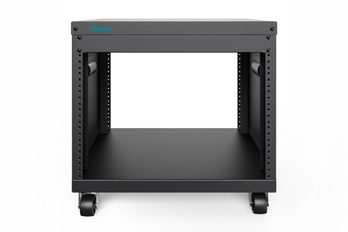 19 RACK MIT CASTORS 8HE BLACK - 420X507X460MM TAPPED HOLES