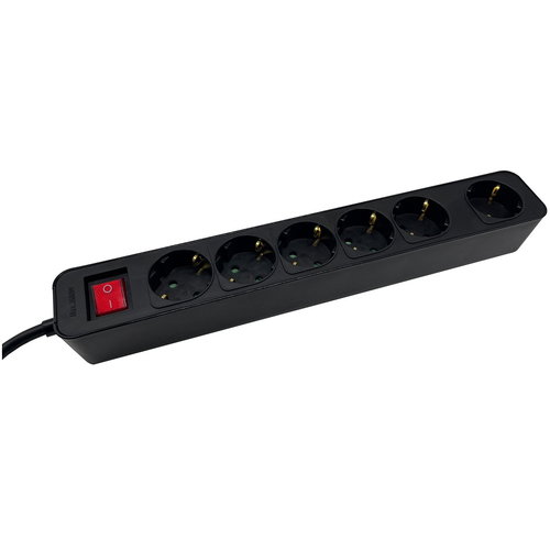 SOCKET STRIP 6S PVC 3M BK ECO - 16A/3680W