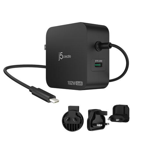 102W GAN PD USB-C 2-PORT - CHARGER CHANGEABLE AC PLUGS