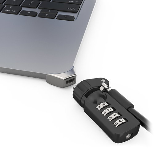 LEDGE LOCK ADAPTER MACBOOK AIR - 15IN M2-M4+COMB. CBL LOCK SILVER