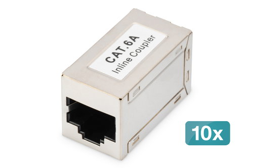 CAT6E CLASS D RJ45 MOD COUP 10X - FULL SHIELD RJ45 TO RJ45