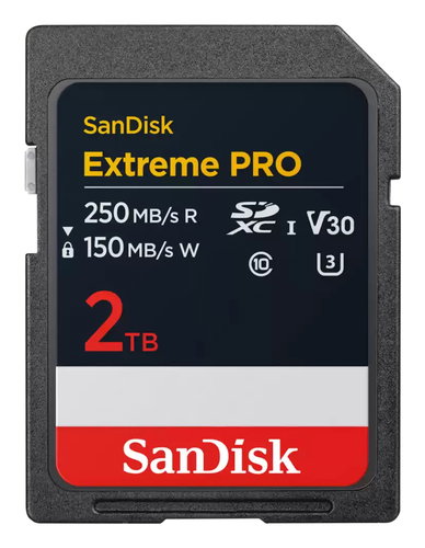 EXTREME PRO SDXC UHS-I CARD 2TB - UP TO 250MB/S RS AND 150MB/S WS