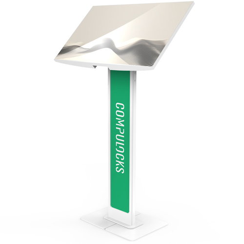 VESA BRANDABLE FLOOR STAND WITH - A LARGE BASE PLATE - WHITE